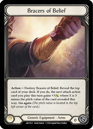 Bracers of Belief (ARC153) Arcane Rising Unlimited Edition Rainbow Foil - Game Nerdz Bracers of Belief (ARC153) Arcane Rising Unlimited Edition Rainbow Foil - Game Nerdz