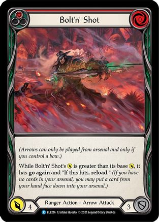 Bolt'n Shot (Red) (ELE216) Tales of Aria 1st Edition Rainbow Foil - Game  Nerdz