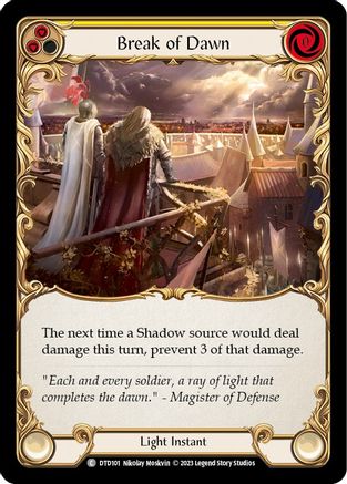 Break of Dawn (Yellow) (DTD101) Dusk Till Dawn - Game Nerdz