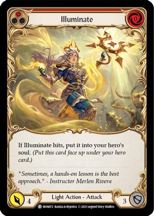 Illuminate (Red) (MON072) Monarch Unlimited Edition Rainbow Foil - Game Nerdz Illuminate (Red) (MON072) Monarch Unlimited Edition Rainbow Foil - Game Nerdz