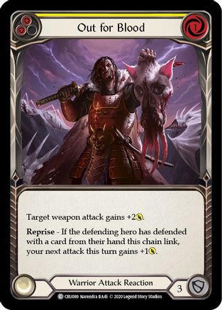 Out for Blood (Yellow) (CRU089) Crucible of War 1st Edition Rainbow Foil -  Game Nerdz
