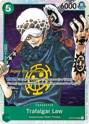Trafalgar Law (ST02-009) Super Pre-Release Starter Deck 2: Worst Generation  Foil - Game Nerdz