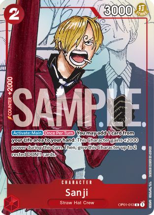 Sanji (Alternate Art) (OP01-013) One Piece Promotion Cards - Game