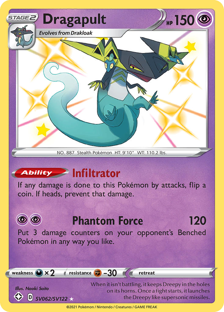 Dragapult SV062/122 - Shiny Vault Holofoil - Game Nerdz