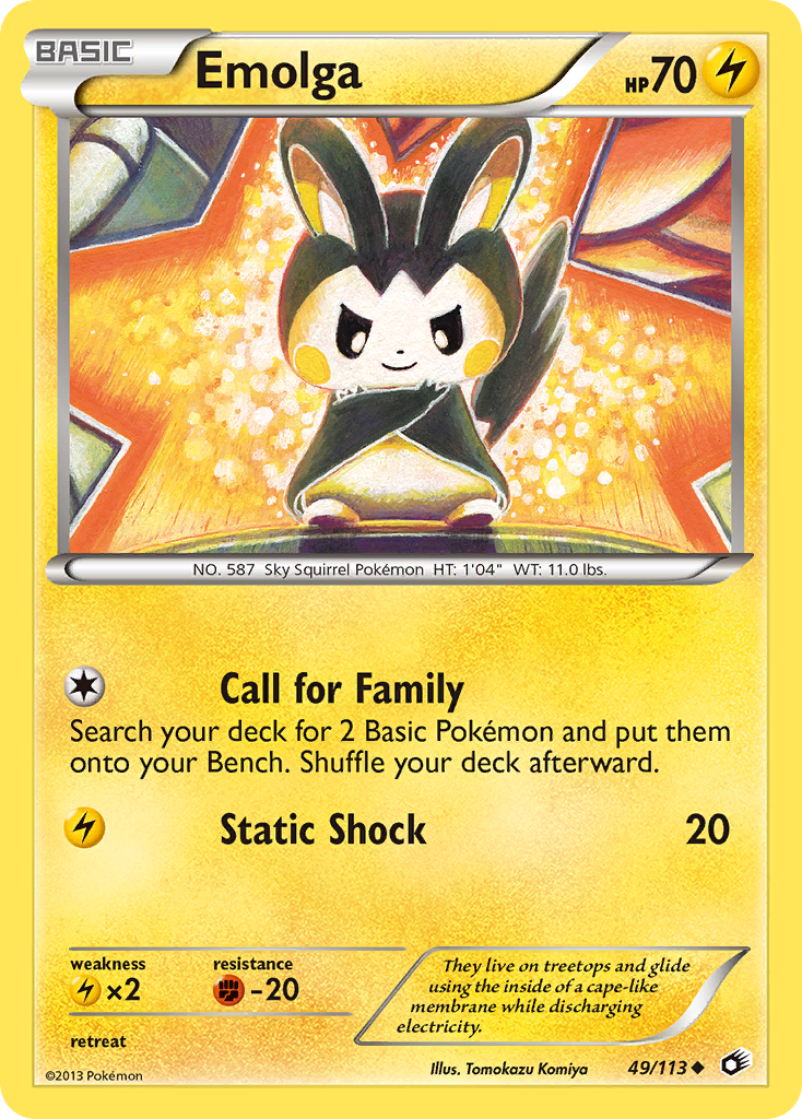 Emolga (49/113) [Black & White: Legendary Treasures] Heavily Played
