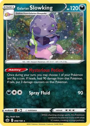 galarian slowpoke pokemon card Slowking (098/198) (Cosmos Holo) [Sword & Shield: Chilling Re Shield Promo Cards Singles Galarian Slowking (Cosmos Holo) 98