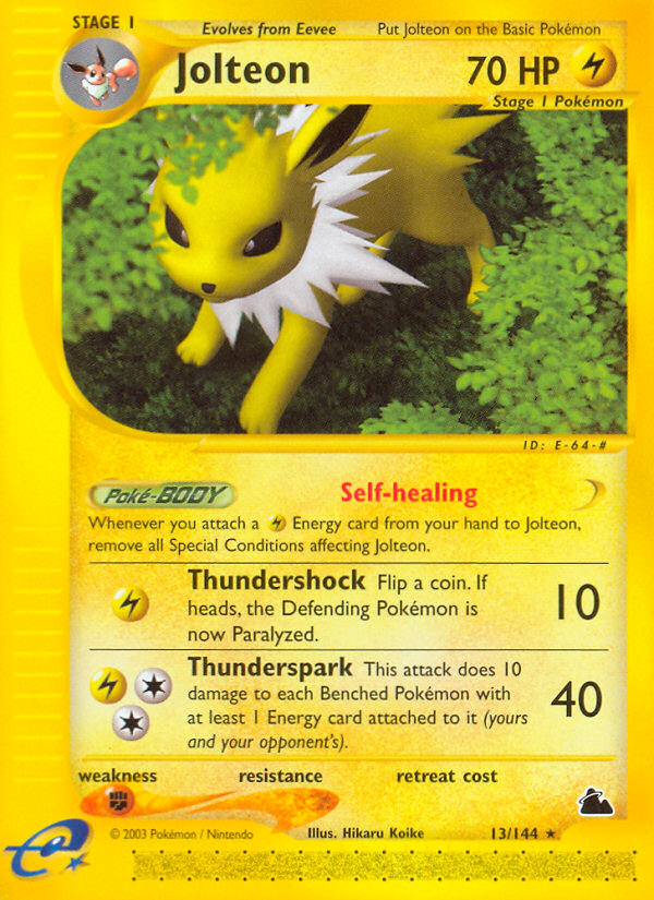 jolteon holographic pokemon card value Evolves from null Ability Thunderous Awakening If this Pokmon has a Memory Capsule attached Pokemon - Jolteon-EX (28/83) -