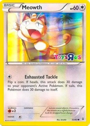Meowth - 53/83 (Toys R Us Promo) 53 - Miscellaneous Cards Products Holofoil - Game Nerdz Meowth - 53/83 (Toys R Us Promo) 53 - Miscellaneous Cards Products Holofoil - Game Nerdz