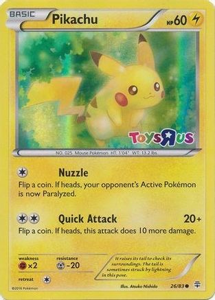 pokémon cards toys Pikachu - 26/83 (Toys R Us) 26 - Miscellaneous Cards Products Holofoil