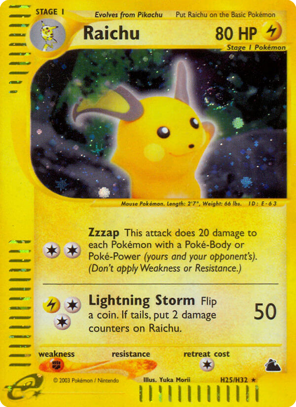 Raichu H25/144 - Skyridge Holofoil - Game Nerdz
