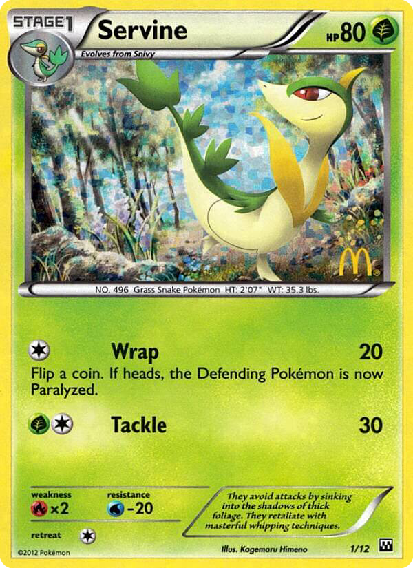 snivy pokemon card mcdonalds (5/25) [McDonald's 25th Anniversary] Promo Retreat cost Pokmon Card TCG Snivy McDonalds
