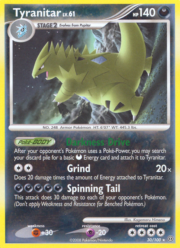 tyranitar pokemon card holo Tyranitar 30/100 - Stormfront Reverse Holofoil