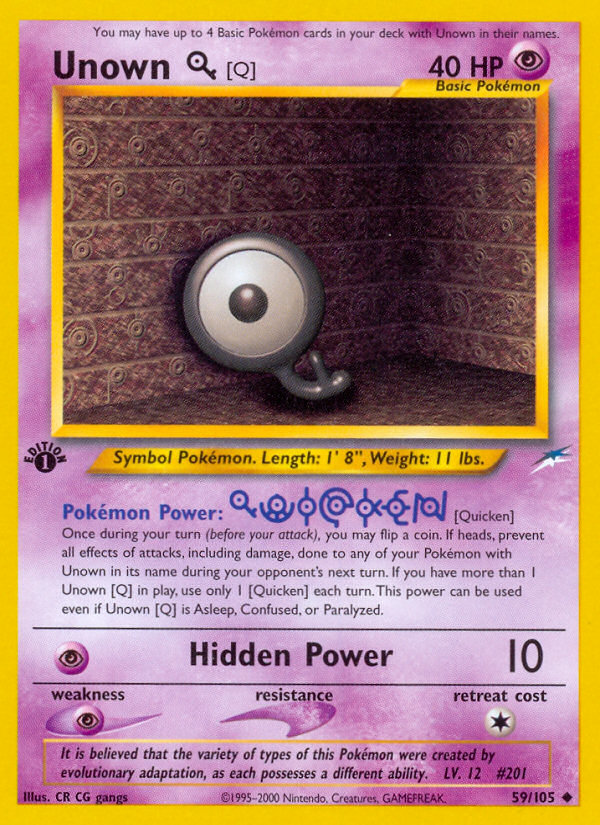 unown pokemon card value 1995 Unown [P] (58/105) [Neo Destiny]  Pokemon Plug