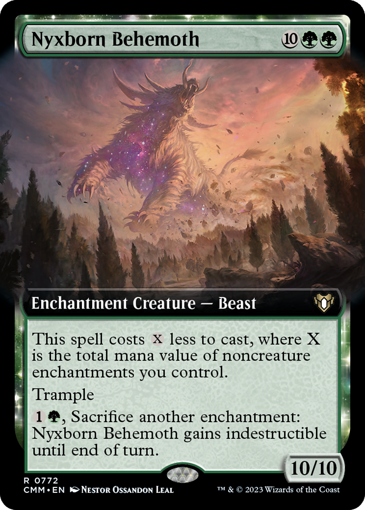 Nyxborn Behemoth (CMM-772) - Commander Masters: (Extended Art, enchantment)  Foil - Game Nerdz