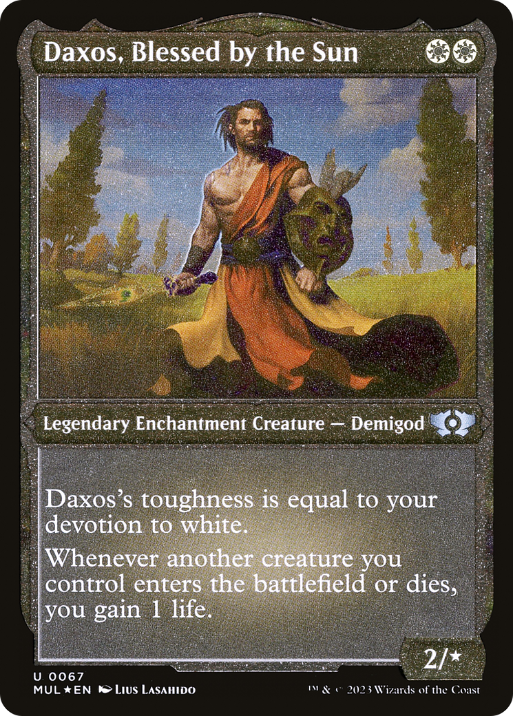 Daxos, Blessed by the Sun (MUL-067) - Multiverse Legends: (enchantment)  Etched Foil - Game Nerdz