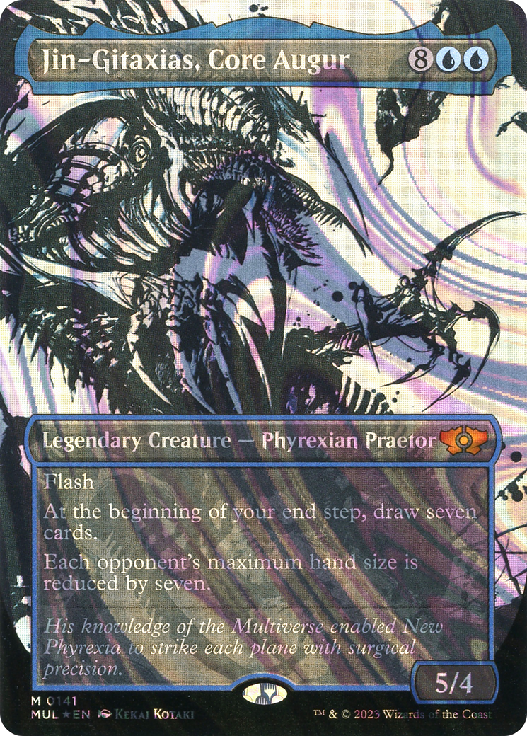 Jin-Gitaxias, Core Augur (MUL-141) - Multiverse Legends: (Showcase) (Borderless) Foil - Game Nerdz Jin-Gitaxias, Core Augur (MUL-141) - Multiverse Legends: (Showcase) (Borderless) Foil - Game Nerdz