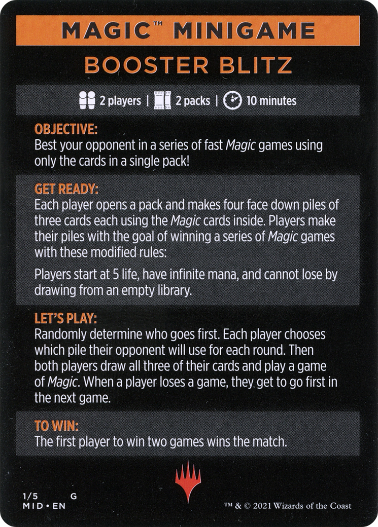 Booster Blitz (MMID-001) - Innistrad: Midnight Hunt Minigames - Game Nerdz Booster Blitz (MMID-001) - Innistrad: Midnight Hunt Minigames - Game Nerdz