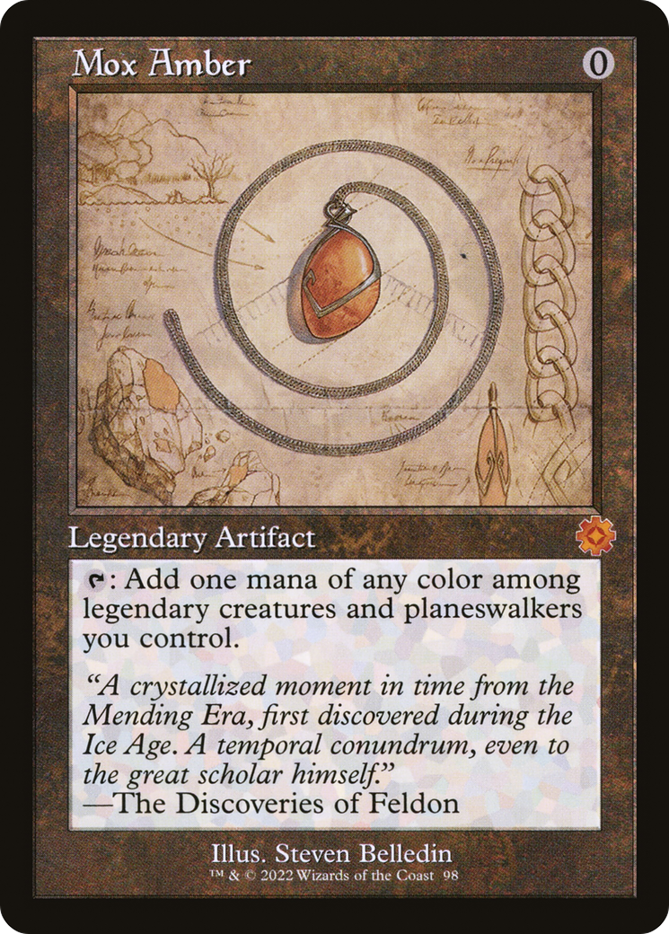 モックス・アンバーフォイル MoxAmber foil Mox Amber (BRR-098) - The Brothers' War Retro Artifacts Foil