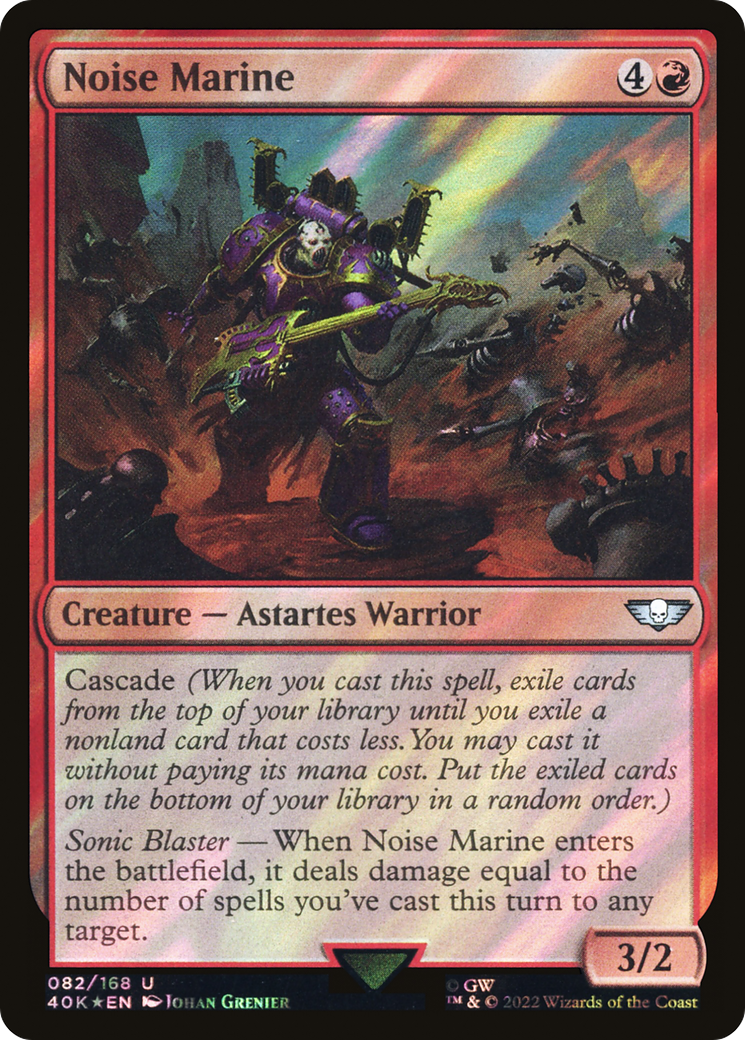 Noise Marine (40K-82) - Warhammer 40,000 Commander Foil - Game Nerdz Noise Marine (40K-82) - Warhammer 40,000 Commander Foil - Game Nerdz