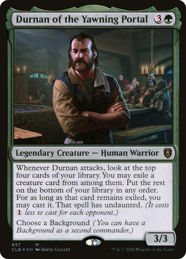 Durnan of the Yawning Portal (CLB-657) - Commander Legends: Battle for Baldur's Gate Foil - Game Nerdz Durnan of the Yawning Portal (CLB-657) - Commander Legends: Battle for Baldur's Gate Foil - Game Nerdz