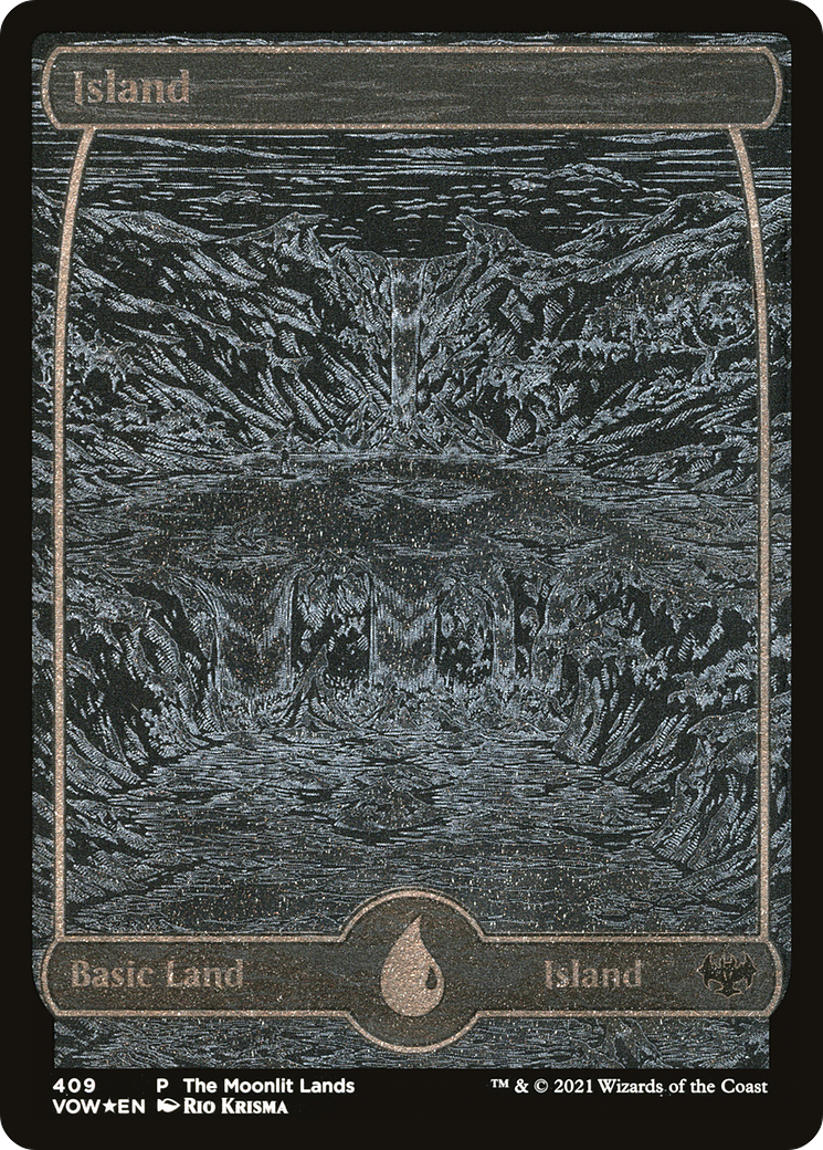 Island (VOW-409) - Innistrad: Crimson Vow Etched Foil - Game Nerdz