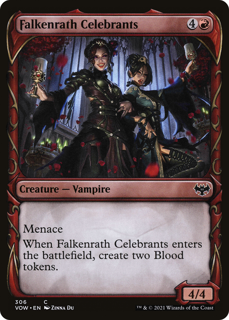 Falkenrath Celebrants (VOW-306) - Innistrad: Crimson Vow: (Showcase) Foil -  Game Nerdz