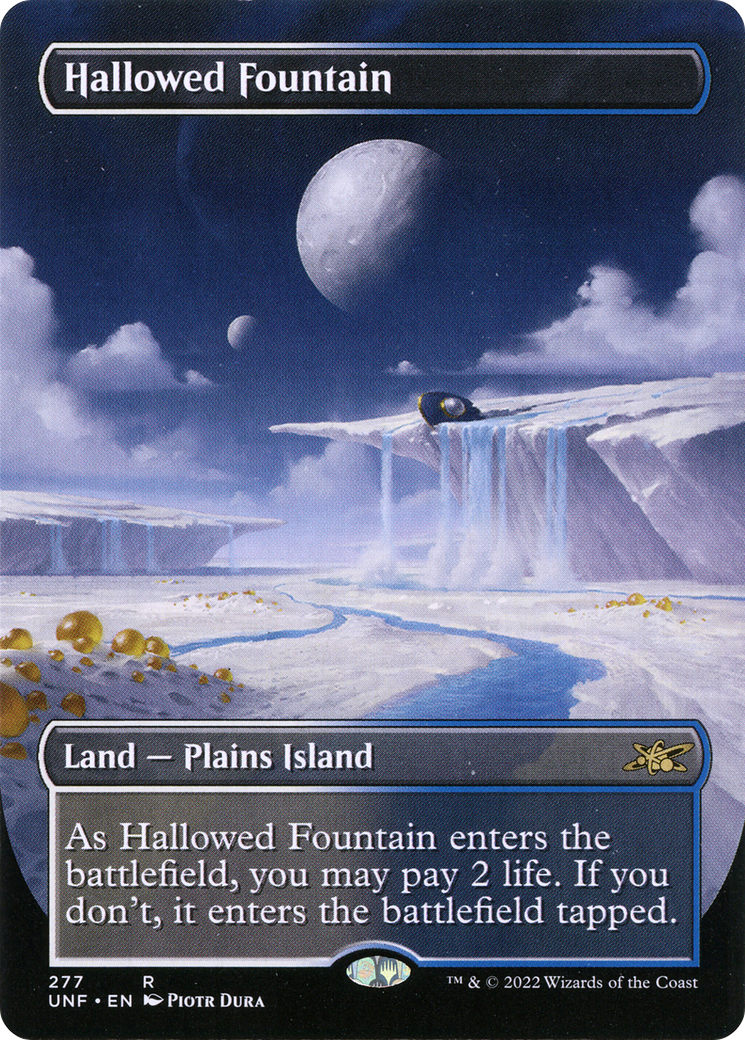 マジック：ザ・ギャザリング MTG Foil Hallowed Fountain UNF R 277 Hallowed Fountain (UNF-277) - Unfinity (Borderless) Foil - Game Nerdz