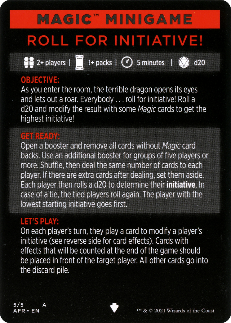 Roll for Initiative // Roll for Initiative (cont'd) (MAFR-005) - Adventures  in the Forgotten Realms Minigames Foil - Game Nerdz