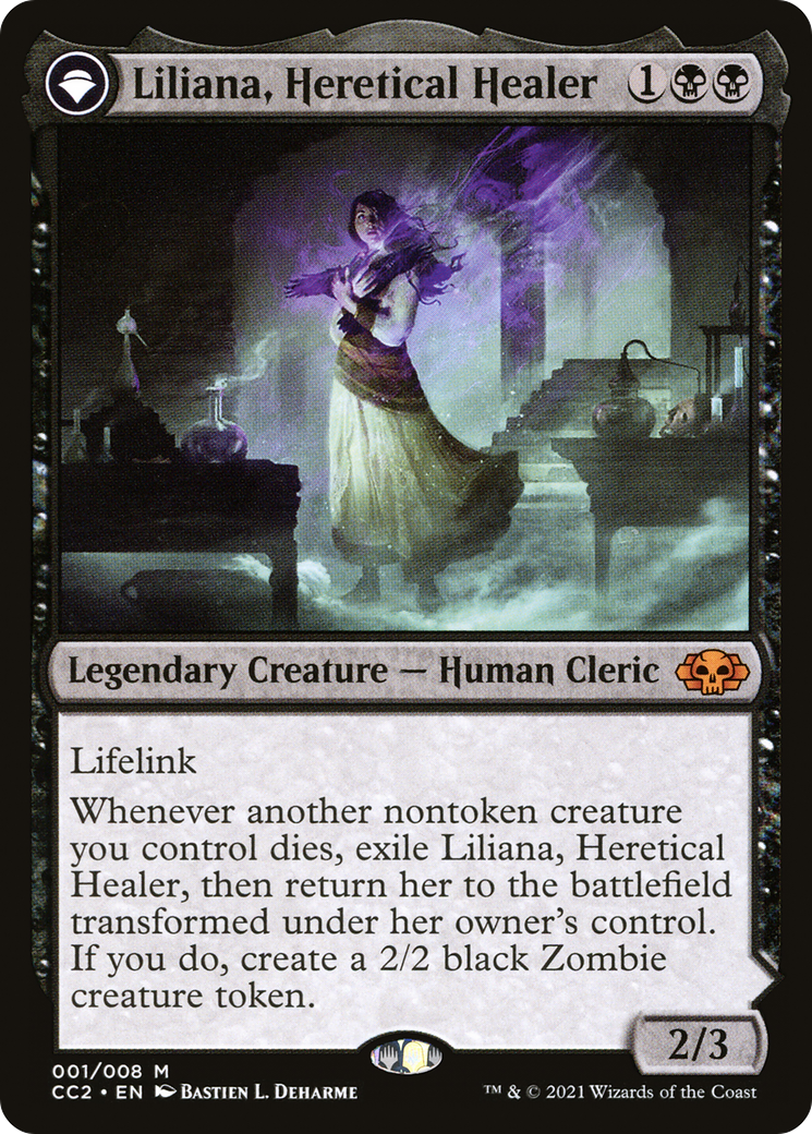 mtg liliana cards Liliana, Heretical Healer // Liliana, Defiant Necromancer [Magic Origi Anubis Games and Hobby Black Card Type Liliana, Heretical Healer // Liliana,