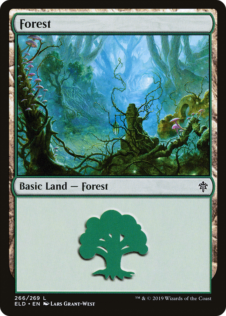 mtg throne of eldraine card Magic: The Gathering - All That Glitters this world is not all that it seems Forest (ELD-266) - Throne of