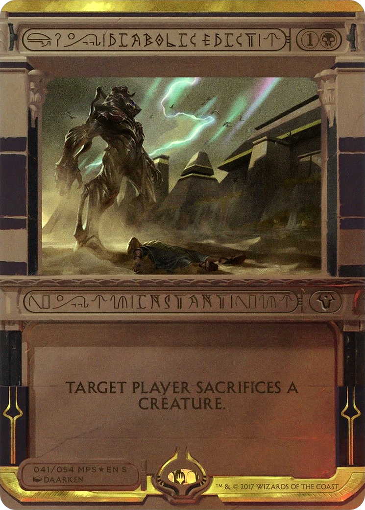 Diabolic Edict (MPS2-041) - Amonkhet Invocations (Borderless) Foil - Game Nerdz Diabolic Edict (MPS2-041) - Amonkhet Invocations (Borderless) Foil - Game Nerdz