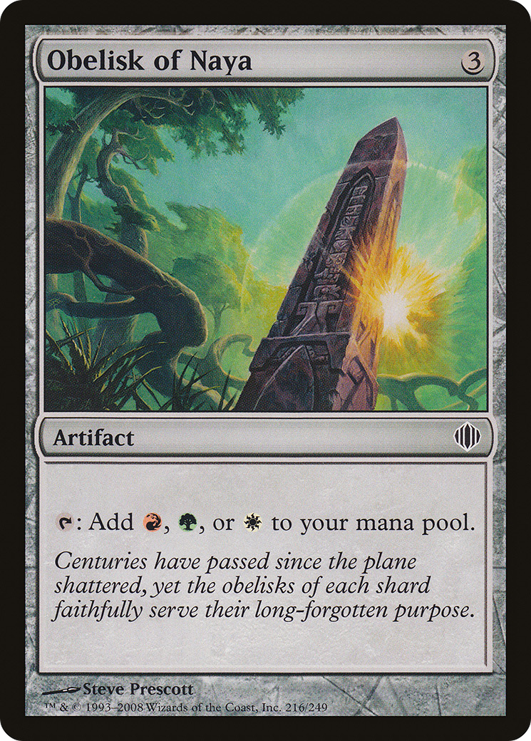 Obelisk of Naya (ALA-216) - Shards of Alara Foil - Game Nerdz