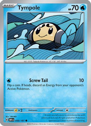 tympole pokemon card Prices & Value 2026 RarityIllustration Rare Hit Points60 HP Colorless Tympole C 022/086 SV11B Black