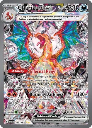 海外版　リザードンex SAR ポケカ Charizard 223/197 Charizard ex - 223/197 223 - SV03 Obsidian Flames Holofoil - Game
