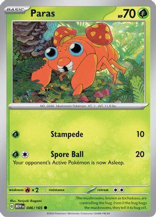 pokemon card value 151 - Mr. Mime 122/165 - Pokemon - Reverse Foil With 151 Pokdex Paras 46 - SV Scarlet