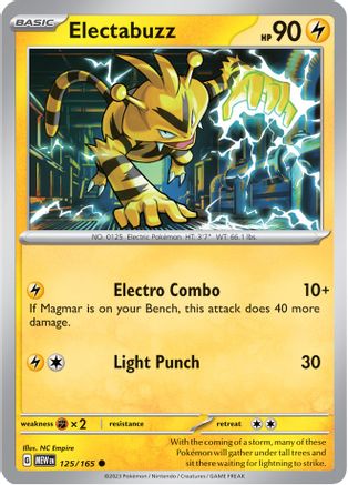 Electabuzz 125 - SV Scarlet and Violet 151 Reverse Holofoil - Game