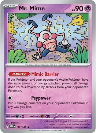 Mr. Mime - 122/165 122 - SV Scarlet and Violet 151 Reverse Holofoil - Game  Nerdz