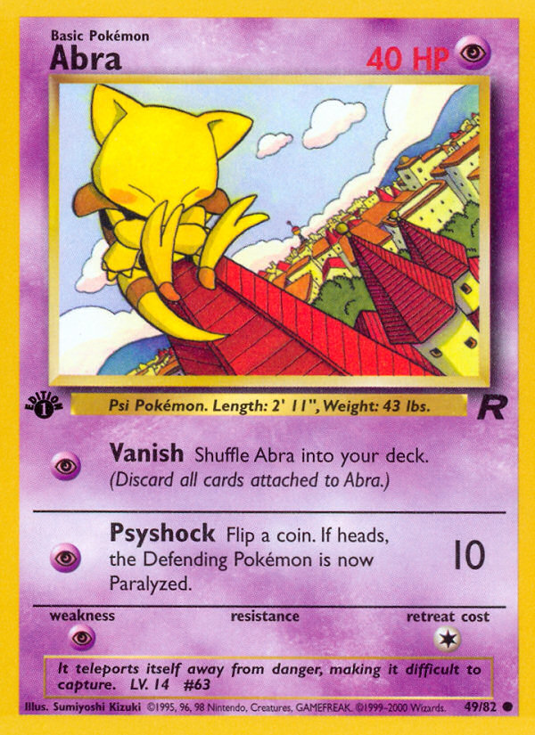 abra pokemon card 49 82 Pokemon LP Abra 49/82 Team Rocket Regular