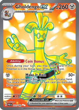 Gholdengo ex - 231/182 231 - SV04 Paradox Rift Holofoil - Game Nerdz