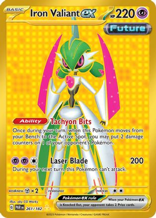iron valiant ex pokemon card value TCG Box : Toys & Games RarityPromo Hit Points220 HP Ability Tachyon Bits Once during your turn Iron Valiant ex - 261/182