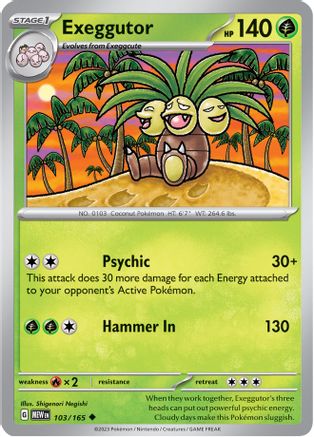 Exeggutor 103 - SV Scarlet and Violet 151 Reverse Holofoil(LP) - Game Nerdz