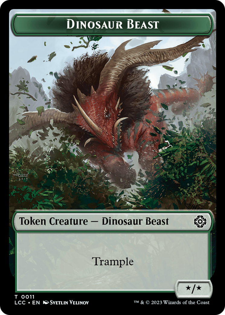 Dinosaur Beast (TLCC-011) - The Lost Caverns of Ixalan Commander Tokens - Game Nerdz Dinosaur Beast (TLCC-011) - The Lost Caverns of Ixalan Commander Tokens - Game Nerdz