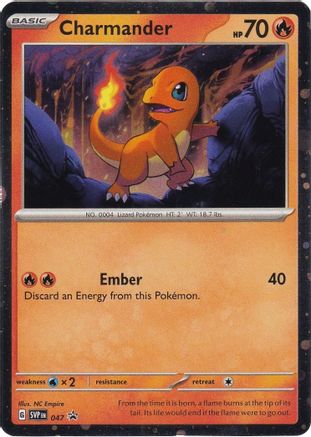 charmander pokemon cards SV: Scarlet & Violet Promo RarityPromo Hit Points70 HP Fire Blazing Destruction Discard a Stadium in play. The Cards Of Pokmon TCG:
