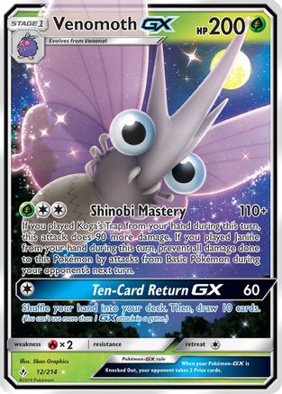 Venomoth-GX 12/214 - Unbroken Bonds Holofoil - Game Nerdz