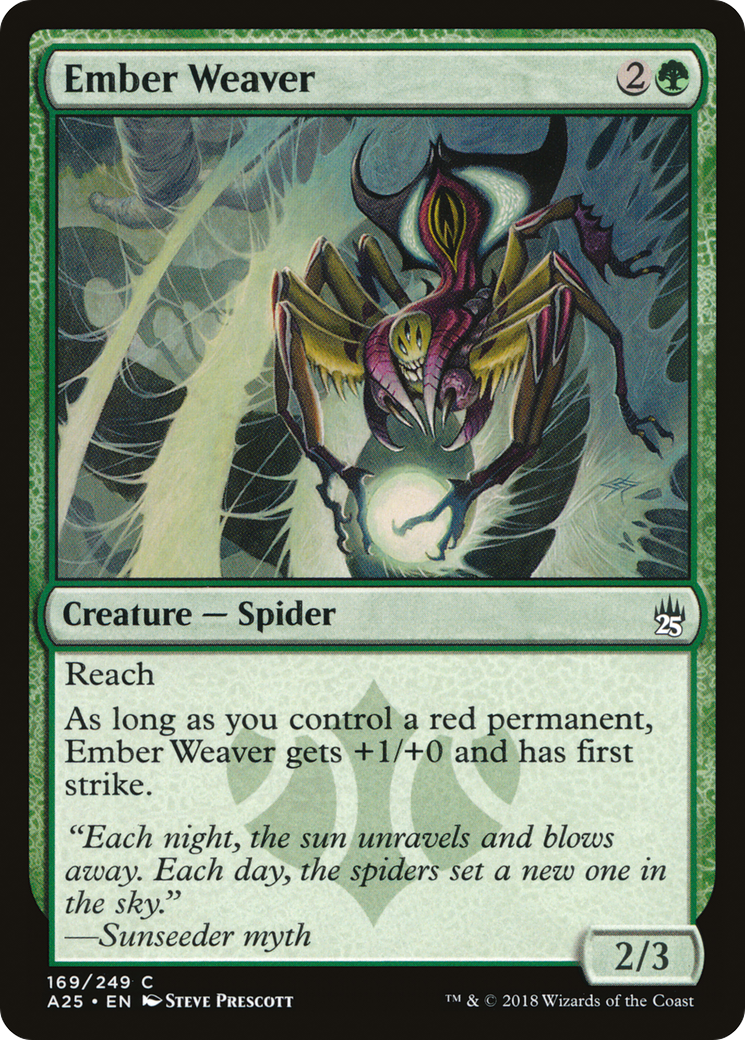 anti flying cards mtg Monster 25 PK Trading Card Page Protectors- Holds 450 TCG, 9 Pocket Sheets Fit in Standard 3-Ring Binder- Anti-Drop & Anti-Theft Side Loading-Compatible with Yugioh, Pokemon, Magic the Gathering Ember Weaver (A25-169) - Masters
