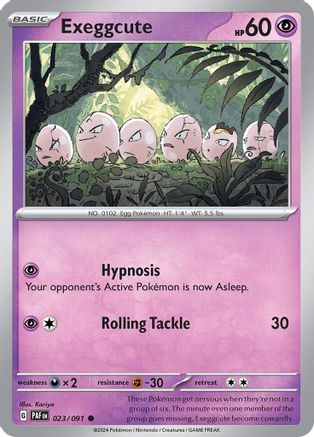 exeggcute pokemon card price - 192/191 - Surging Sparks [G] Seed Bomb (10) Weakness / Resistance / Retreat Cost Exeggcute Card Prices & Value
