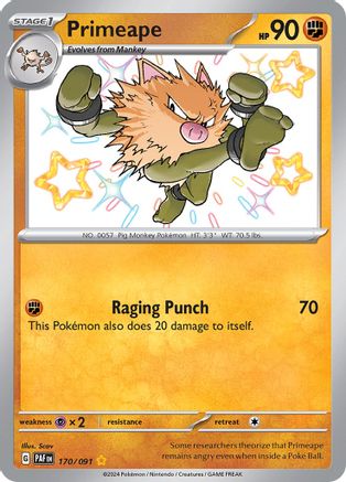 pokemon primeape card Primeape (Poke Ball Pattern) - SV2a: Pokemon Card 151 [REVERSE HOLO] [Near Mint]