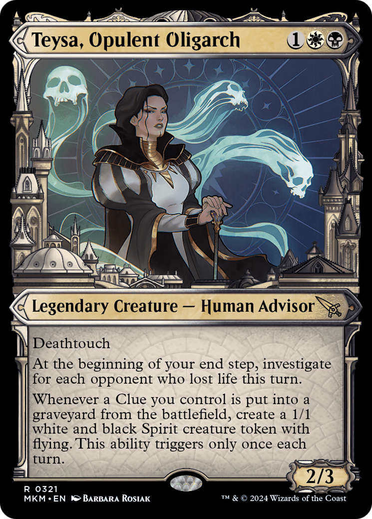 mtg murder at karlov manor card list Quick Draft Ratings Teysa, Opulent Oligarch (MKM-321) -