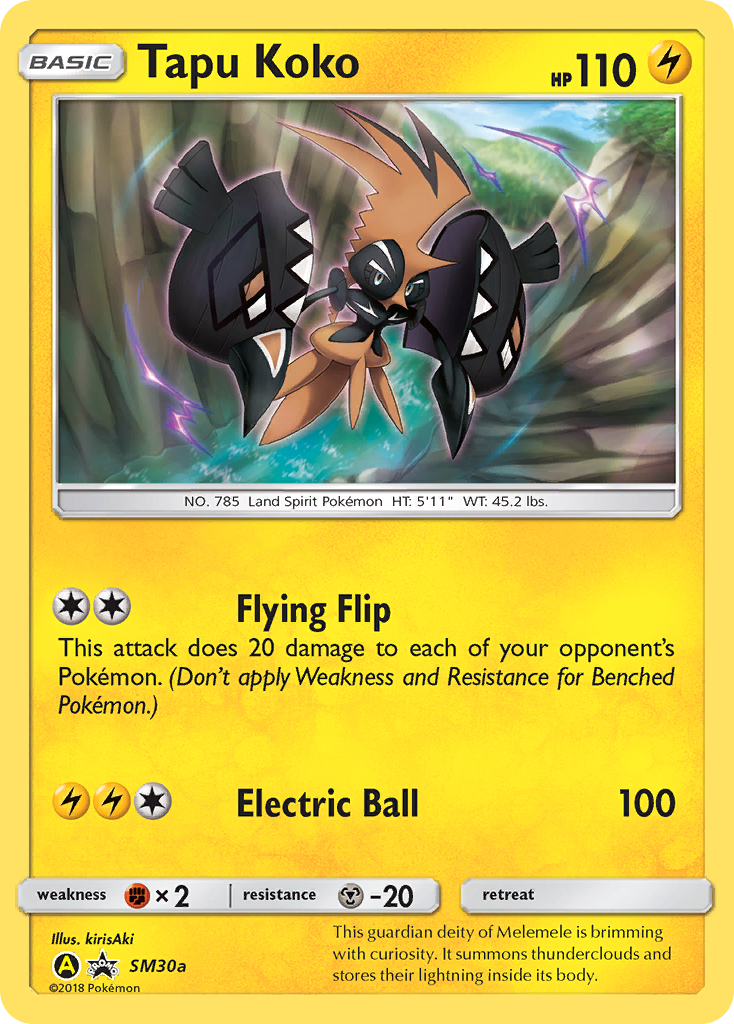 pokemon tapu koko card GX - 47/145 Colorless Mach Bolt (120) Weakness Fighting 2 Resistance Metal Tapu Koko - SM30a -