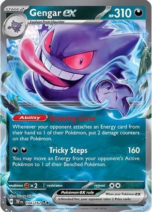 ポケモンカードゲーム GENGAR EX SR/RR Gengar ex 104 - SV05 Temporal Forces Holofoil - Game Nerdz